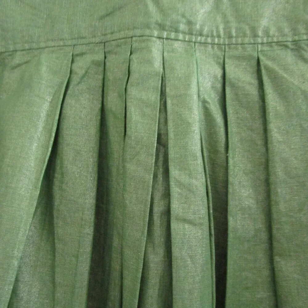 Chico's Linen Blend Jacket 1 Green Shimmer Boho Artsy Coastal Grandma Vintage - Picture 7 of 10